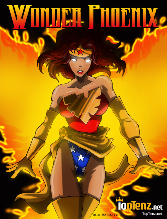 Mashup de Wonder Woman y Phoenix como Wonder Phoenix
