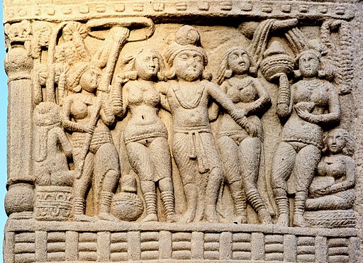 Sanchi King Ashoka con sus reinas, South Gate, Stupa no.  1