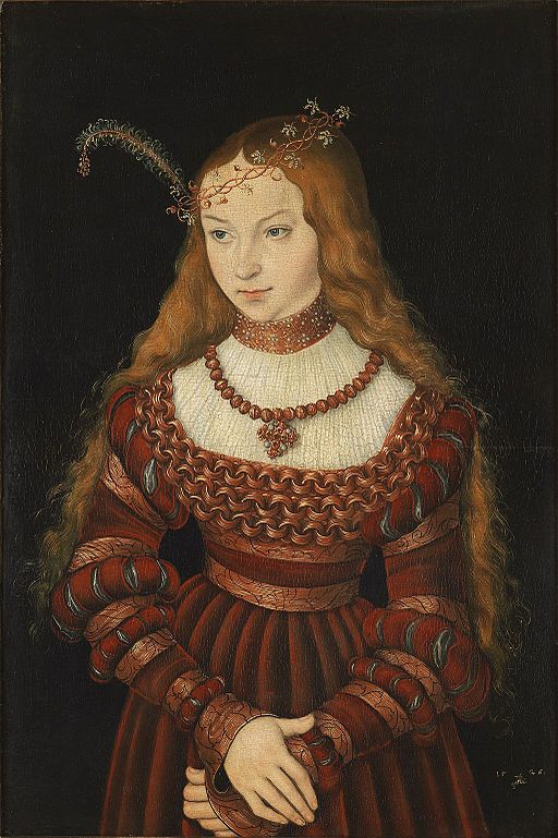 Lucas Cranach d.Ä.  - Bildnis der Prinzessin Sibylle von Cleve (1526, Klassik Stiftung Weimar)