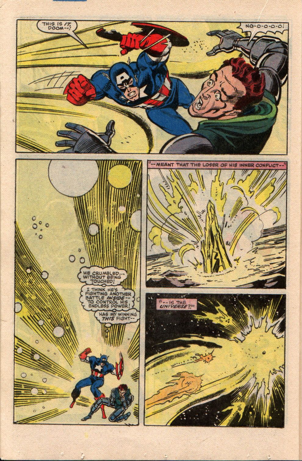 Resultado de imagen de Cap vs.Doctor Doom (abril de 1985) Secret Wars # 12