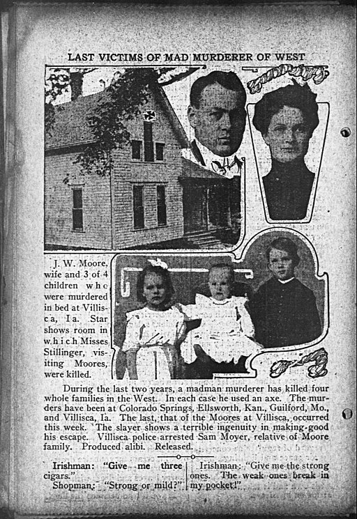   Un artículo sobre los asesinatos con hacha de Villisca en The Day Book, 14 de junio de 1912.