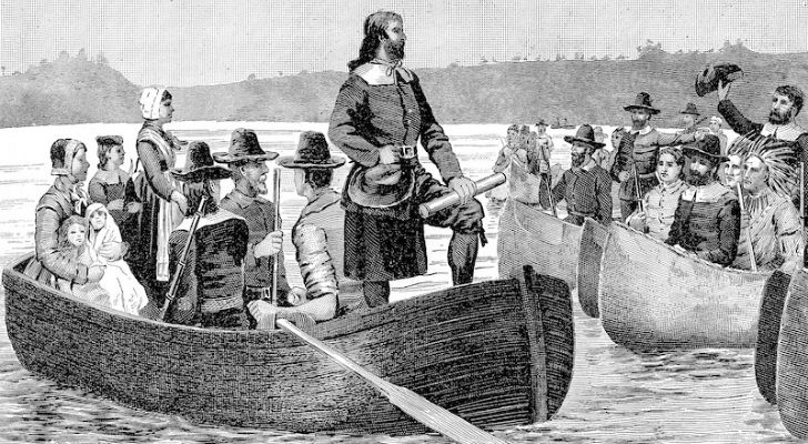 Roger Williams en un barco