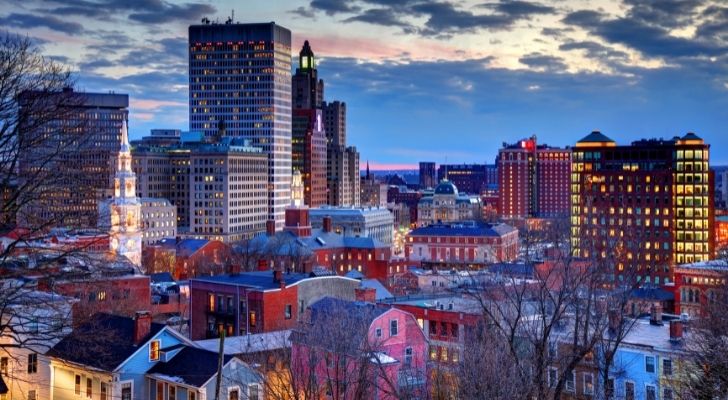 Un área urbana ocupada en Rhode Island